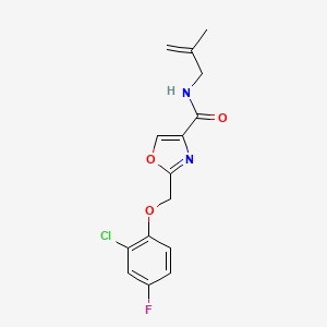 molecular formula C15H14ClFN2O3 B5971001 2-[(2-chloro-4-fluorophenoxy)methyl]-N-(2-methyl-2-propen-1-yl)-1,3-oxazole-4-carboxamide 