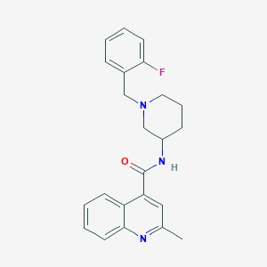 molecular formula C23H24FN3O B5971044 N-[1-(2-fluorobenzyl)-3-piperidinyl]-2-methyl-4-quinolinecarboxamide 