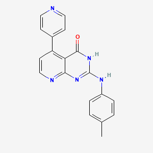 molecular formula C19H15N5O B5971062 2-[(4-methylphenyl)amino]-5-(4-pyridinyl)pyrido[2,3-d]pyrimidin-4(3H)-one 