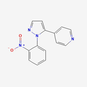 molecular formula C14H10N4O2 B597108 4-(1-(2-nitrophenyl)-1H-pyrazol-5-yl)pyridine CAS No. 1269293-00-6