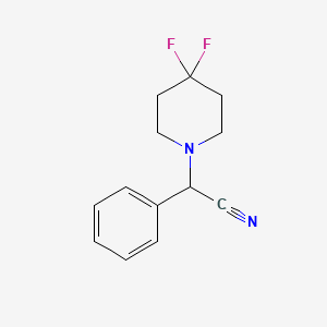 molecular formula C13H14F2N2 B597110 2-(4,4-Difluoropiperidin-1-YL)-2-phenylacetonitrile CAS No. 1226998-22-6