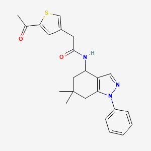 molecular formula C23H25N3O2S B5971100 2-(5-acetyl-3-thienyl)-N-(6,6-dimethyl-1-phenyl-4,5,6,7-tetrahydro-1H-indazol-4-yl)acetamide 
