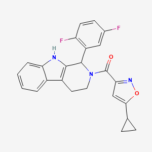 molecular formula C24H19F2N3O2 B5971101 2-[(5-cyclopropyl-3-isoxazolyl)carbonyl]-1-(2,5-difluorophenyl)-2,3,4,9-tetrahydro-1H-beta-carboline 