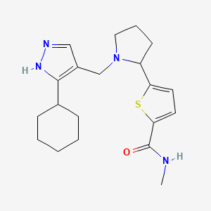 molecular formula C20H28N4OS B5971102 5-{1-[(3-cyclohexyl-1H-pyrazol-4-yl)methyl]-2-pyrrolidinyl}-N-methyl-2-thiophenecarboxamide 