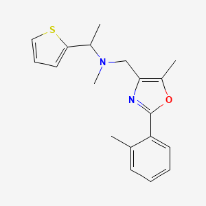 molecular formula C19H22N2OS B5971104 N-methyl-N-{[5-methyl-2-(2-methylphenyl)-1,3-oxazol-4-yl]methyl}-1-(2-thienyl)ethanamine 