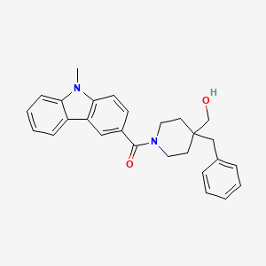 molecular formula C27H28N2O2 B5971117 {4-benzyl-1-[(9-methyl-9H-carbazol-3-yl)carbonyl]-4-piperidinyl}methanol 