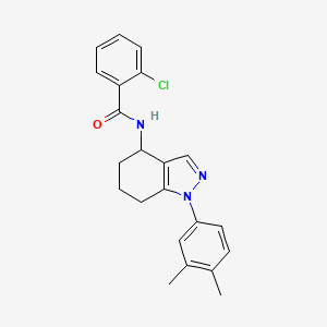 molecular formula C22H22ClN3O B5971128 2-chloro-N-[1-(3,4-dimethylphenyl)-4,5,6,7-tetrahydro-1H-indazol-4-yl]benzamide 