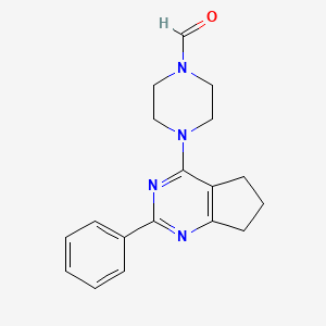 molecular formula C18H20N4O B5971139 4-(2-phenyl-6,7-dihydro-5H-cyclopenta[d]pyrimidin-4-yl)piperazine-1-carbaldehyde 