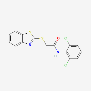 molecular formula C15H10Cl2N2OS2 B5971160 2-(1,3-benzothiazol-2-ylthio)-N-(2,6-dichlorophenyl)acetamide 