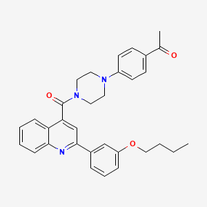 1-[4-(4-{[2-(3-butoxyphenyl)-4-quinolinyl]carbonyl}-1-piperazinyl)phenyl]ethanone