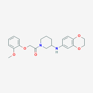 molecular formula C22H26N2O5 B5971176 N-(2,3-dihydro-1,4-benzodioxin-6-yl)-1-[(2-methoxyphenoxy)acetyl]-3-piperidinamine 