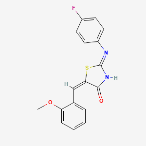 molecular formula C17H13FN2O2S B5971189 2-[(4-fluorophenyl)amino]-5-(2-methoxybenzylidene)-1,3-thiazol-4(5H)-one 