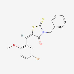 molecular formula C18H14BrNO2S2 B5971191 3-benzyl-5-(5-bromo-2-methoxybenzylidene)-2-thioxo-1,3-thiazolidin-4-one 