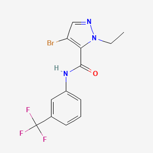 molecular formula C13H11BrF3N3O B5971209 4-bromo-1-ethyl-N-[3-(trifluoromethyl)phenyl]-1H-pyrazole-5-carboxamide 