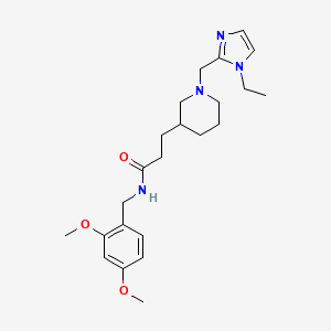 molecular formula C23H34N4O3 B5971243 N-(2,4-dimethoxybenzyl)-3-{1-[(1-ethyl-1H-imidazol-2-yl)methyl]-3-piperidinyl}propanamide 