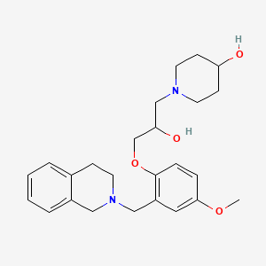 molecular formula C25H34N2O4 B5971261 1-{3-[2-(3,4-dihydro-2(1H)-isoquinolinylmethyl)-4-methoxyphenoxy]-2-hydroxypropyl}-4-piperidinol 