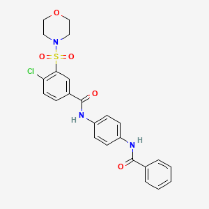 molecular formula C24H22ClN3O5S B5971267 N-[4-(benzoylamino)phenyl]-4-chloro-3-(4-morpholinylsulfonyl)benzamide 
