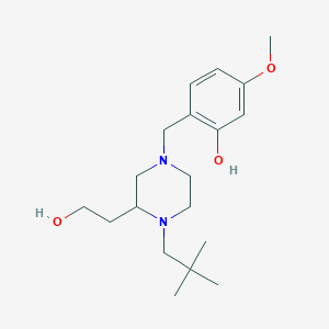 molecular formula C19H32N2O3 B5971269 2-{[4-(2,2-dimethylpropyl)-3-(2-hydroxyethyl)-1-piperazinyl]methyl}-5-methoxyphenol 