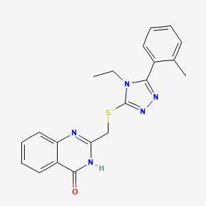 molecular formula C20H19N5OS B5971276 2-({[4-ethyl-5-(2-methylphenyl)-4H-1,2,4-triazol-3-yl]thio}methyl)-4(3H)-quinazolinone 