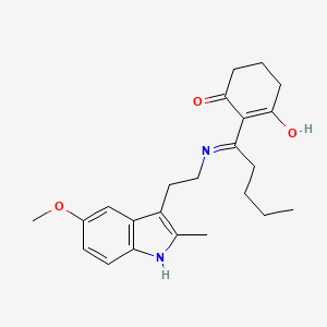 molecular formula C23H30N2O3 B5971286 2-(1-{[2-(5-methoxy-2-methyl-1H-indol-3-yl)ethyl]amino}pentylidene)cyclohexane-1,3-dione 
