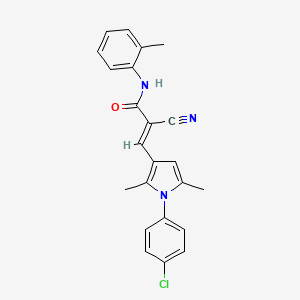molecular formula C23H20ClN3O B5971294 3-[1-(4-chlorophenyl)-2,5-dimethyl-1H-pyrrol-3-yl]-2-cyano-N-(2-methylphenyl)acrylamide 