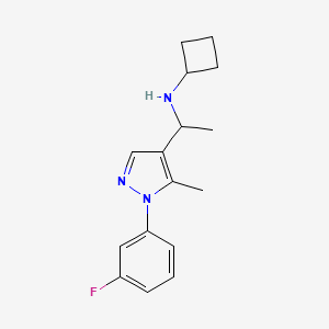 molecular formula C16H20FN3 B5971298 N-{1-[1-(3-fluorophenyl)-5-methyl-1H-pyrazol-4-yl]ethyl}cyclobutanamine 