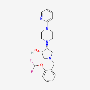 molecular formula C21H26F2N4O2 B5971301 (3S*,4S*)-1-[2-(difluoromethoxy)benzyl]-4-[4-(2-pyridinyl)-1-piperazinyl]-3-pyrrolidinol 
