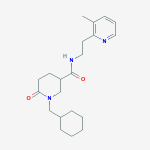 molecular formula C21H31N3O2 B5971312 1-(cyclohexylmethyl)-N-[2-(3-methyl-2-pyridinyl)ethyl]-6-oxo-3-piperidinecarboxamide 