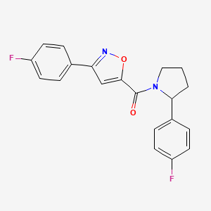 molecular formula C20H16F2N2O2 B5971332 3-(4-fluorophenyl)-5-{[2-(4-fluorophenyl)-1-pyrrolidinyl]carbonyl}isoxazole 