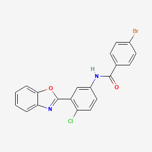 molecular formula C20H12BrClN2O2 B5971341 N-[3-(1,3-benzoxazol-2-yl)-4-chlorophenyl]-4-bromobenzamide 