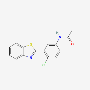 molecular formula C16H13ClN2OS B5971349 N-[3-(1,3-benzothiazol-2-yl)-4-chlorophenyl]propanamide 