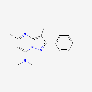 molecular formula C17H20N4 B5971353 N,N,3,5-tetramethyl-2-(4-methylphenyl)pyrazolo[1,5-a]pyrimidin-7-amine 