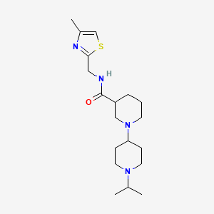 molecular formula C19H32N4OS B5971360 1'-isopropyl-N-[(4-methyl-1,3-thiazol-2-yl)methyl]-1,4'-bipiperidine-3-carboxamide 