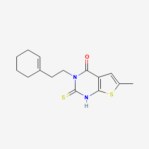 molecular formula C15H18N2OS2 B5971365 3-[2-(1-cyclohexen-1-yl)ethyl]-2-mercapto-6-methylthieno[2,3-d]pyrimidin-4(3H)-one 
