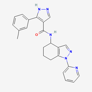 molecular formula C23H22N6O B5971369 3-(3-methylphenyl)-N-[1-(2-pyridinyl)-4,5,6,7-tetrahydro-1H-indazol-4-yl]-1H-pyrazole-4-carboxamide 