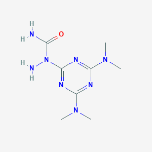molecular formula C8H16N8O B5971378 1-[4,6-bis(dimethylamino)-1,3,5-triazin-2-yl]hydrazinecarboxamide CAS No. 696626-24-1