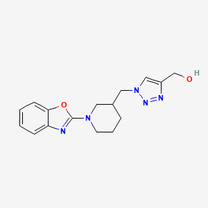 molecular formula C16H19N5O2 B5971393 (1-{[1-(1,3-benzoxazol-2-yl)-3-piperidinyl]methyl}-1H-1,2,3-triazol-4-yl)methanol trifluoroacetate (salt) 