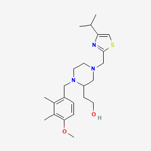 molecular formula C23H35N3O2S B5971416 2-[4-[(4-isopropyl-1,3-thiazol-2-yl)methyl]-1-(4-methoxy-2,3-dimethylbenzyl)-2-piperazinyl]ethanol 