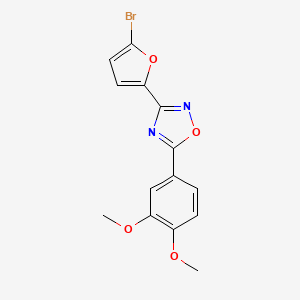 molecular formula C14H11BrN2O4 B5971429 3-(5-bromo-2-furyl)-5-(3,4-dimethoxyphenyl)-1,2,4-oxadiazole 