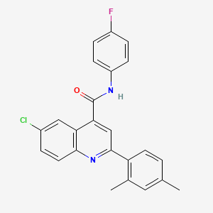 molecular formula C24H18ClFN2O B5971445 6-chloro-2-(2,4-dimethylphenyl)-N-(4-fluorophenyl)-4-quinolinecarboxamide 