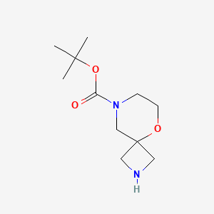 molecular formula C11H20N2O3 B597147 tert-Butyl 5-oxa-2,8-diazaspiro[3.5]nonane-8-carboxylate CAS No. 1251005-61-4