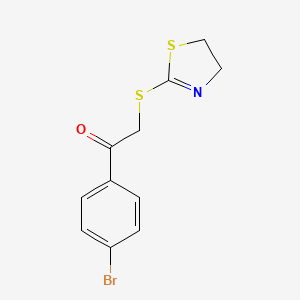 molecular formula C11H10BrNOS2 B5971484 1-(4-bromophenyl)-2-(4,5-dihydro-1,3-thiazol-2-ylthio)ethanone 