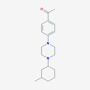 molecular formula C19H28N2O B5971490 1-{4-[4-(3-methylcyclohexyl)-1-piperazinyl]phenyl}ethanone 