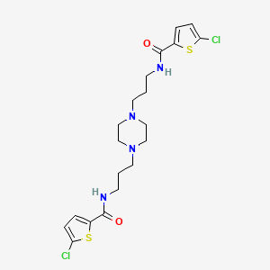molecular formula C20H26Cl2N4O2S2 B5971498 N,N'-(1,4-piperazinediyldi-3,1-propanediyl)bis(5-chloro-2-thiophenecarboxamide) 