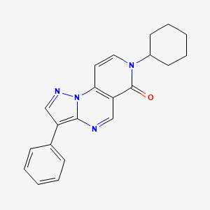 molecular formula C21H20N4O B5971509 7-cyclohexyl-3-phenylpyrazolo[1,5-a]pyrido[3,4-e]pyrimidin-6(7H)-one 