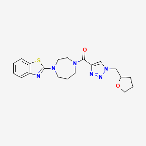 molecular formula C20H24N6O2S B5971521 2-(4-{[1-(tetrahydro-2-furanylmethyl)-1H-1,2,3-triazol-4-yl]carbonyl}-1,4-diazepan-1-yl)-1,3-benzothiazole 