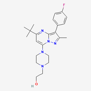 molecular formula C23H30FN5O B5971524 2-{4-[5-tert-butyl-3-(4-fluorophenyl)-2-methylpyrazolo[1,5-a]pyrimidin-7-yl]-1-piperazinyl}ethanol 