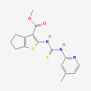 molecular formula C16H17N3O2S2 B5971530 methyl 2-({[(4-methyl-2-pyridinyl)amino]carbonothioyl}amino)-5,6-dihydro-4H-cyclopenta[b]thiophene-3-carboxylate 