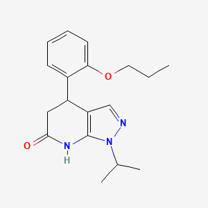 molecular formula C18H23N3O2 B5971533 1-isopropyl-4-(2-propoxyphenyl)-1,4,5,7-tetrahydro-6H-pyrazolo[3,4-b]pyridin-6-one 