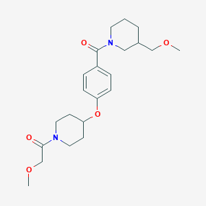 molecular formula C22H32N2O5 B5971542 1-(4-{[1-(methoxyacetyl)-4-piperidinyl]oxy}benzoyl)-3-(methoxymethyl)piperidine 